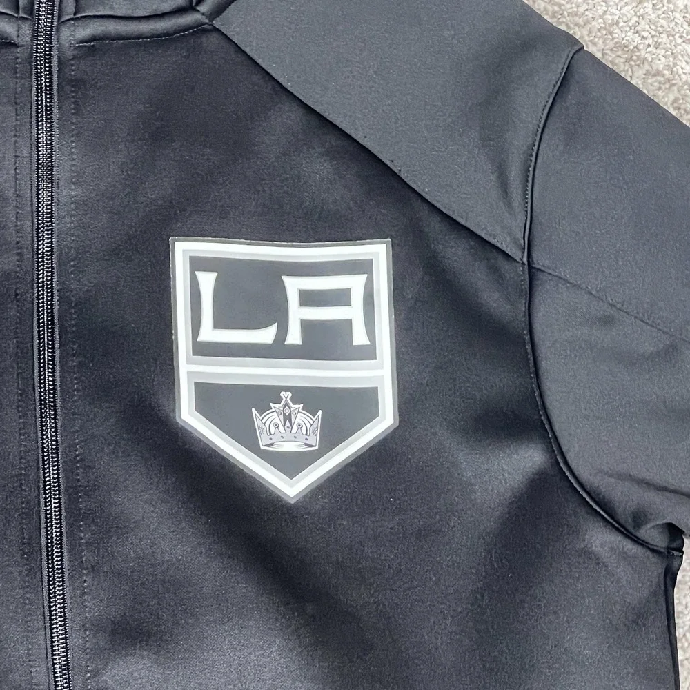 Los Angeles Kings Jacket Mens Medium Black Fanatics NHL Pro Authentics Full Zip